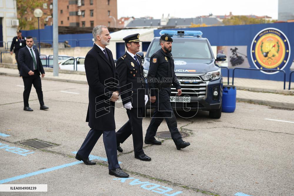 King Felipe VI At TEDAX NRBQ And Cybercrime Anniversaries - Madrid