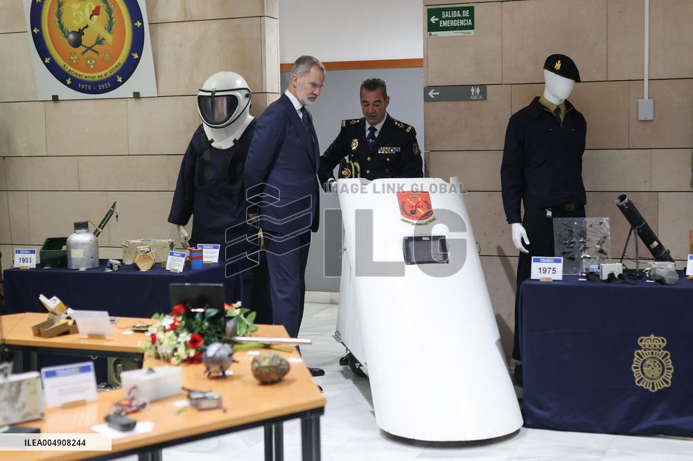 King Felipe VI At TEDAX NRBQ And Cybercrime Anniversaries - Madrid