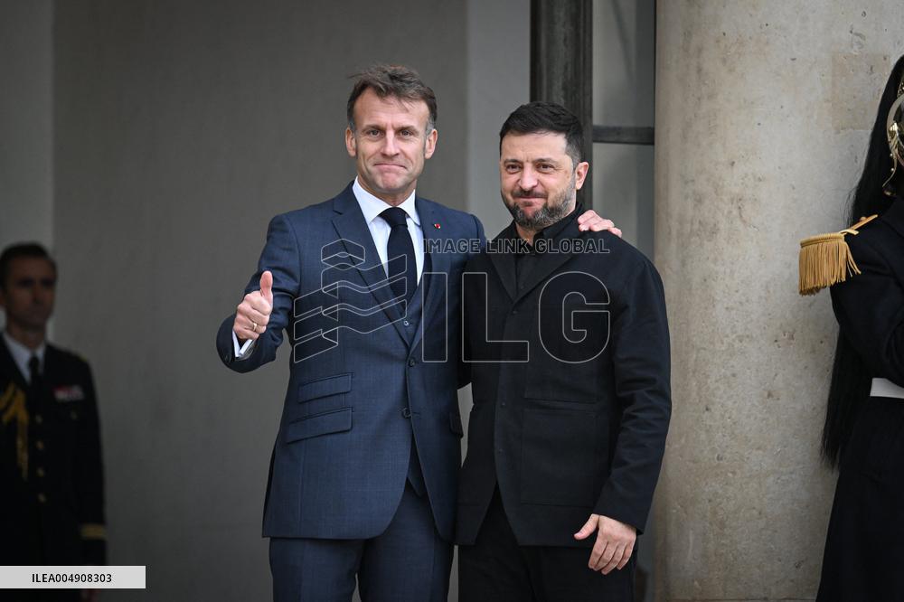 Volodymyr Zelensky Arrives at the Elysee Palace - Paris