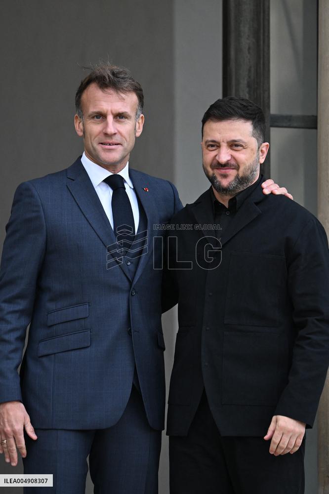 Volodymyr Zelensky Arrives at the Elysee Palace - Paris