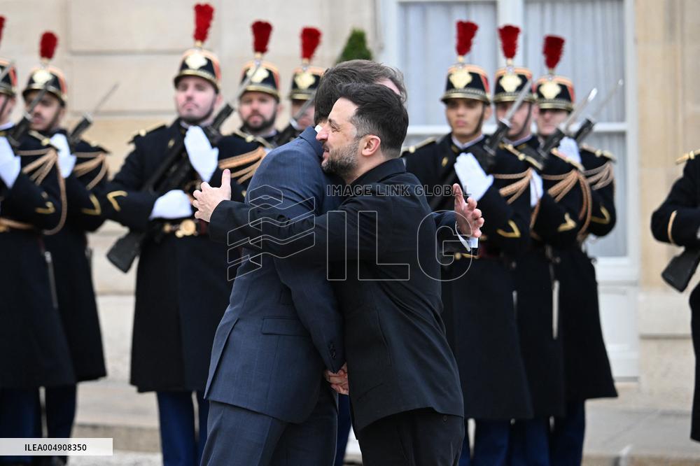 Volodymyr Zelensky Arrives at the Elysee Palace - Paris