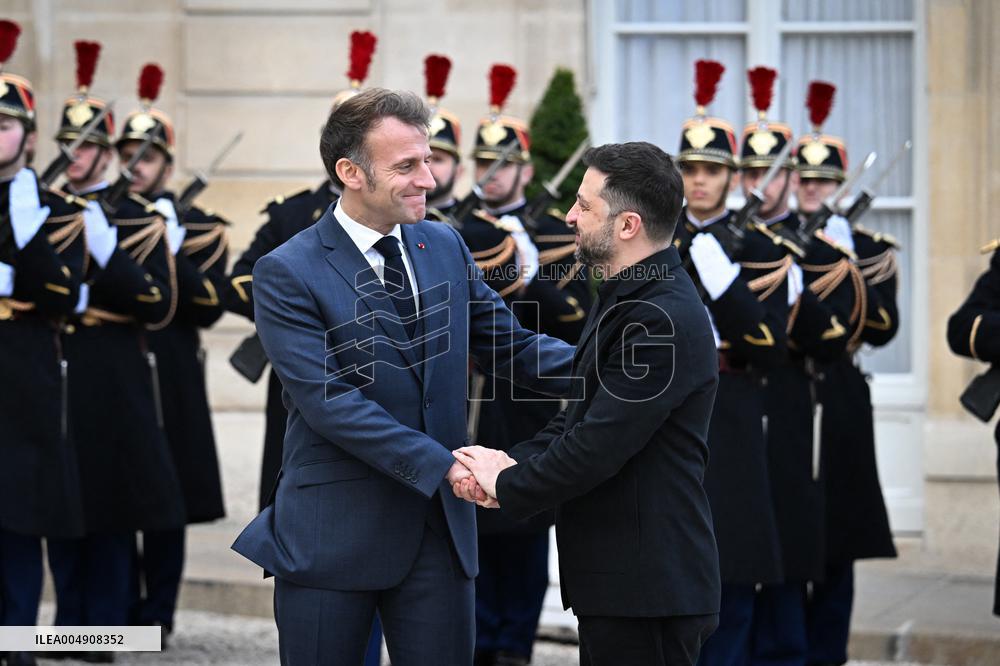 Volodymyr Zelensky Arrives at the Elysee Palace - Paris
