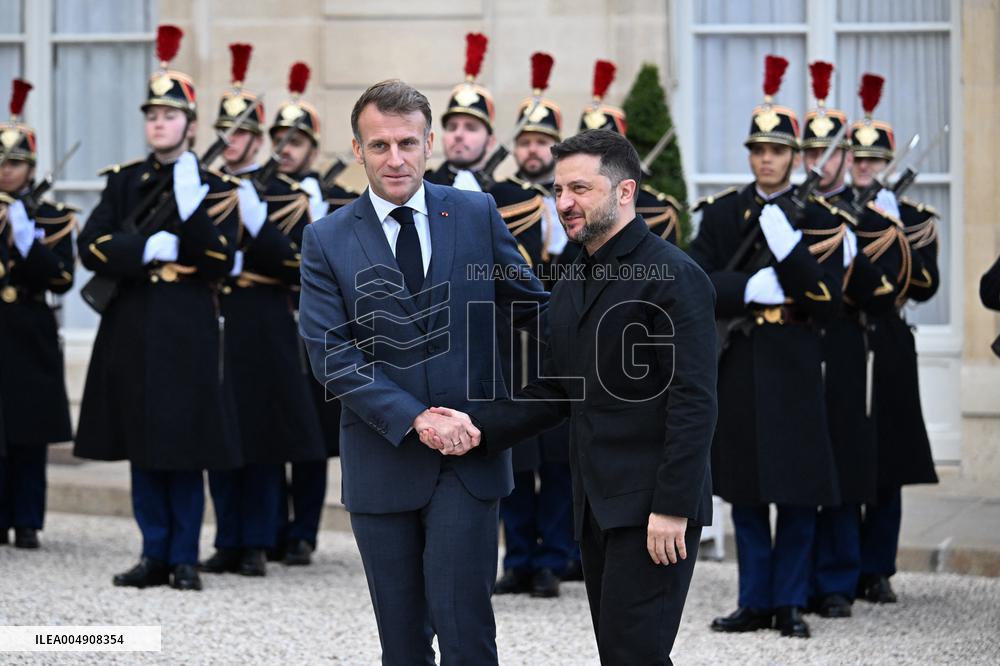Volodymyr Zelensky Arrives at the Elysee Palace - Paris