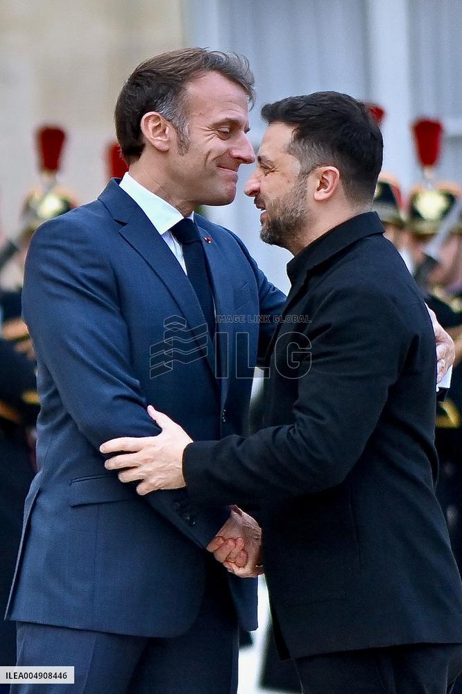 Volodymyr Zelensky Arrives at the Elysee Palace - Paris