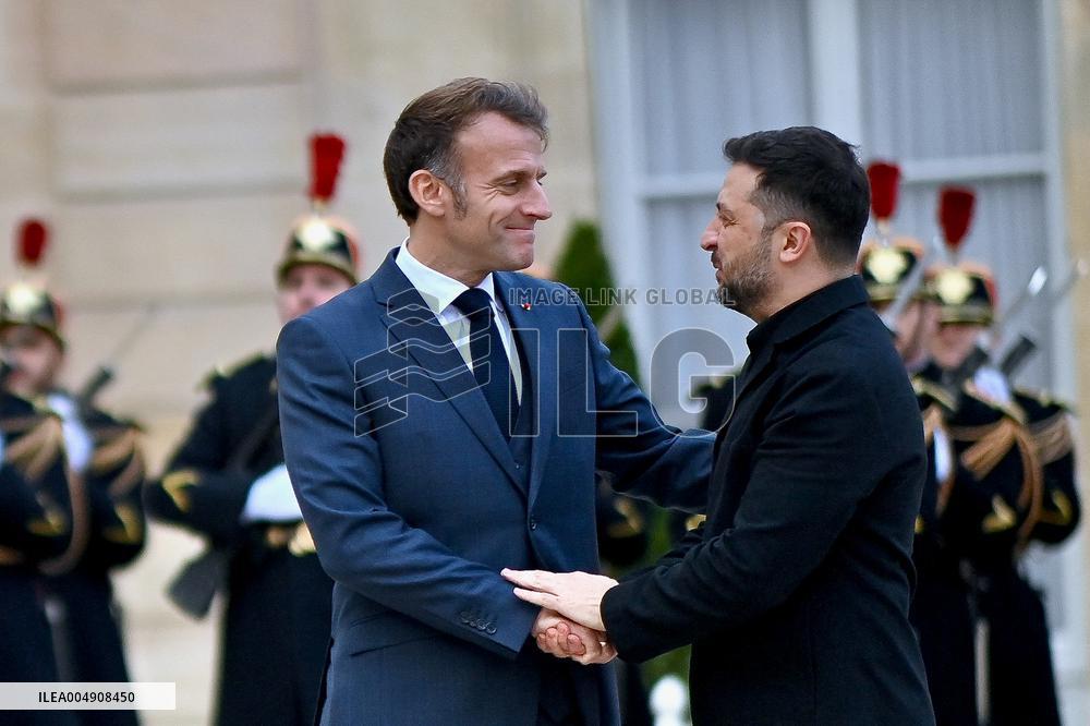 Volodymyr Zelensky Arrives at the Elysee Palace - Paris