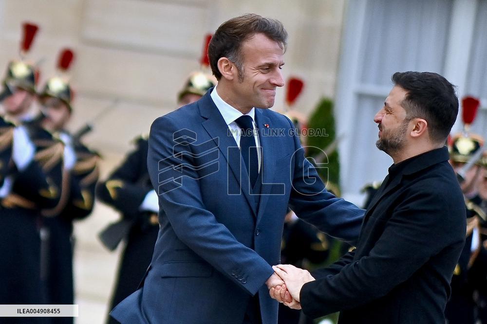 Volodymyr Zelensky Arrives at the Elysee Palace - Paris