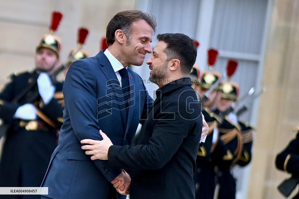Volodymyr Zelensky Arrives at the Elysee Palace - Paris