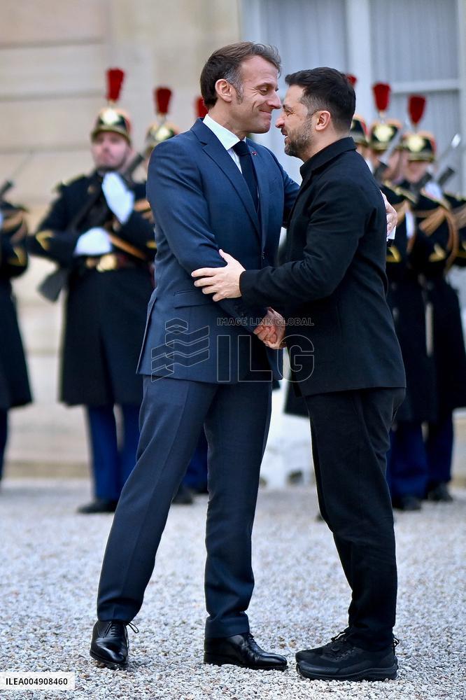 Volodymyr Zelensky Arrives at the Elysee Palace - Paris