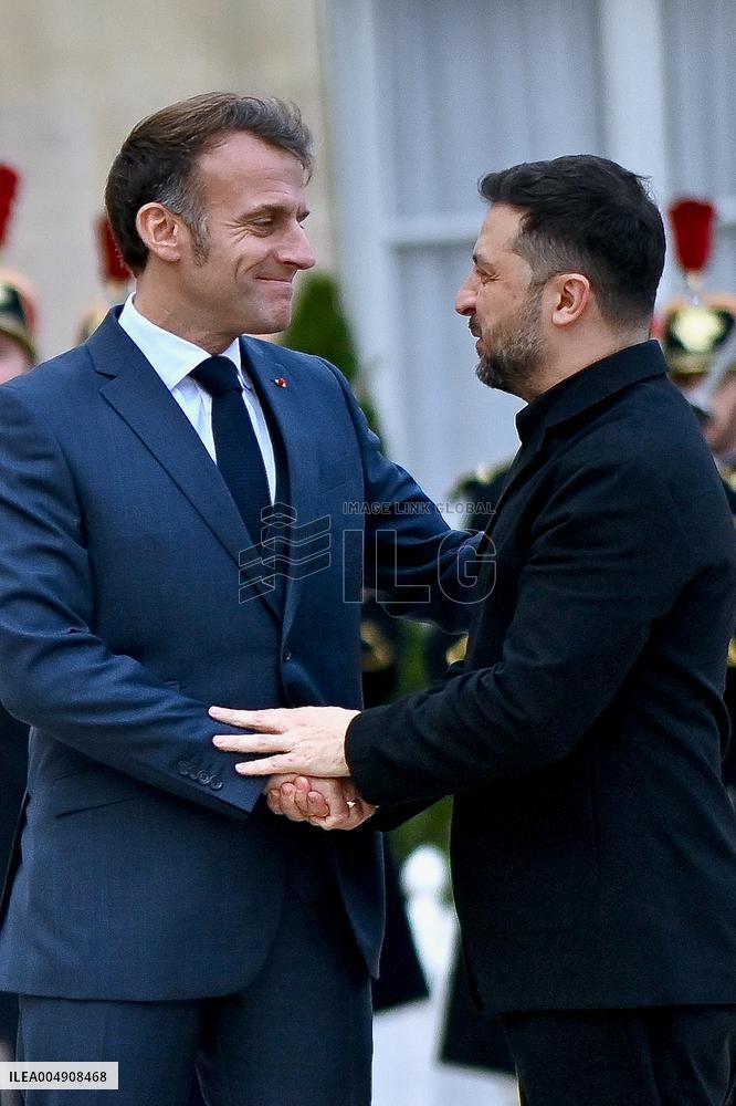 Volodymyr Zelensky Arrives at the Elysee Palace - Paris