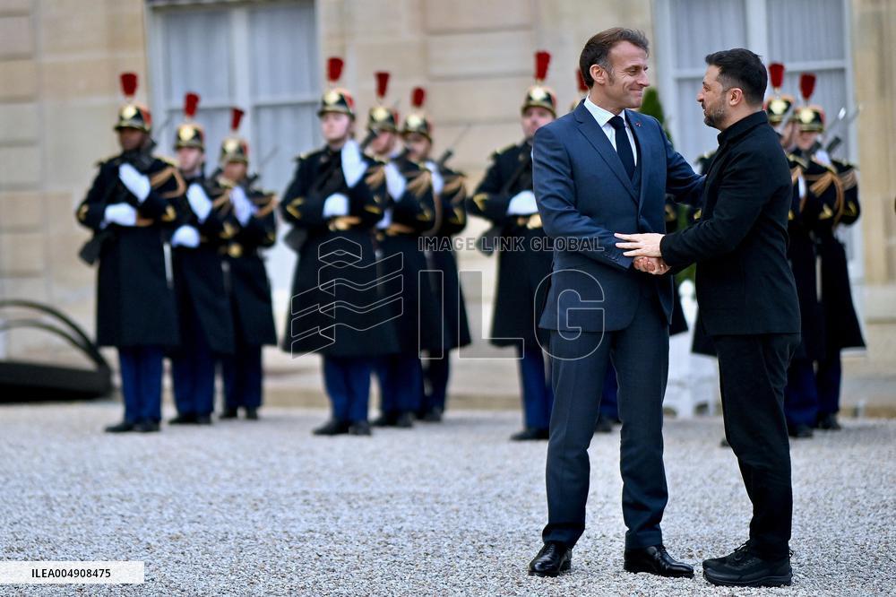 Volodymyr Zelensky Arrives at the Elysee Palace - Paris