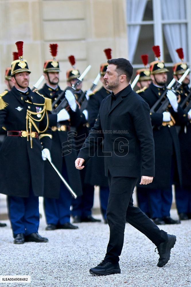 Volodymyr Zelensky Arrives at the Elysee Palace - Paris