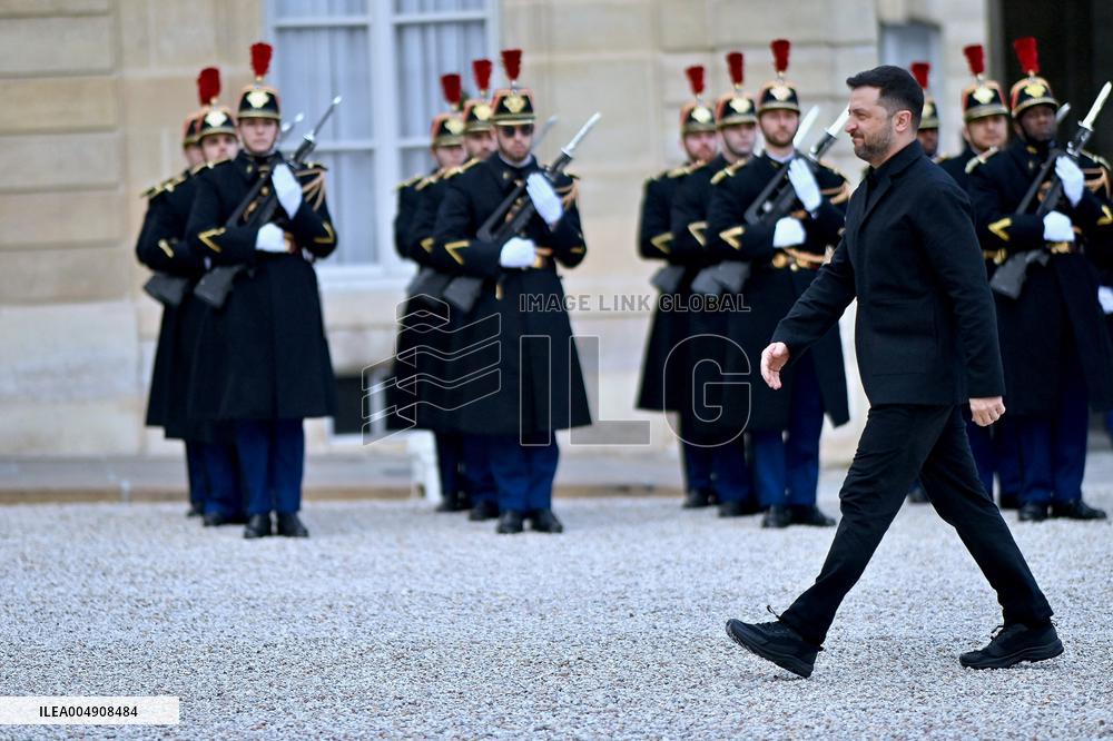 Volodymyr Zelensky Arrives at the Elysee Palace - Paris