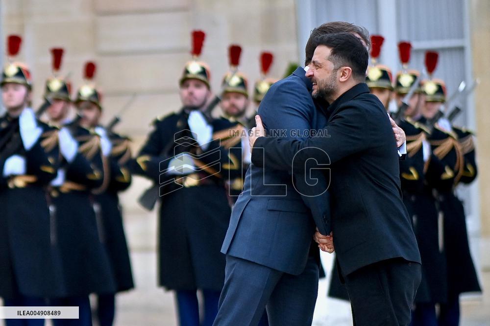 Volodymyr Zelensky Arrives at the Elysee Palace - Paris