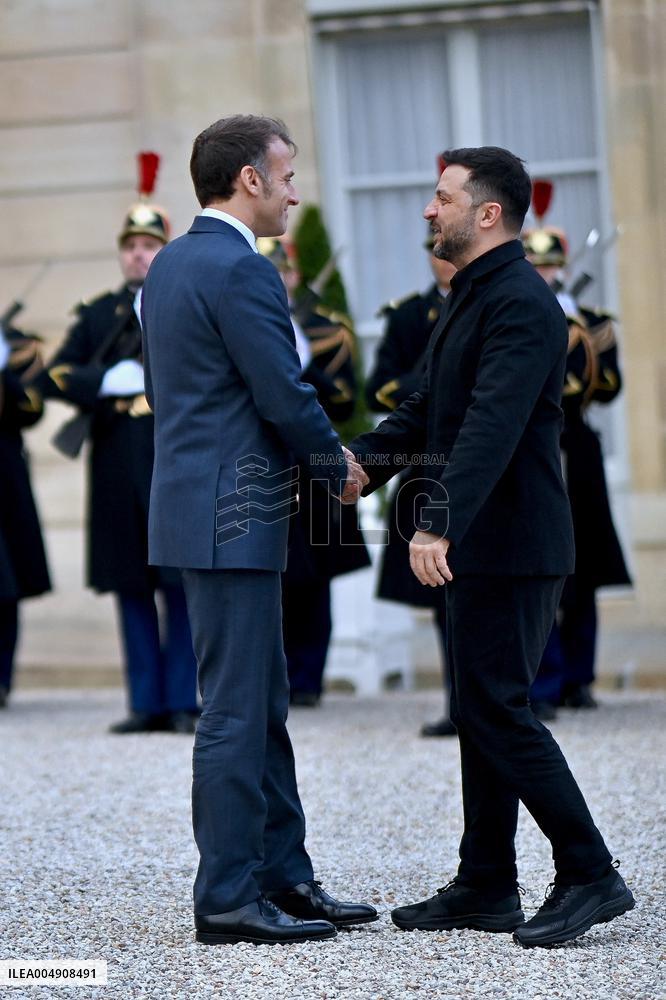 Volodymyr Zelensky Arrives at the Elysee Palace - Paris