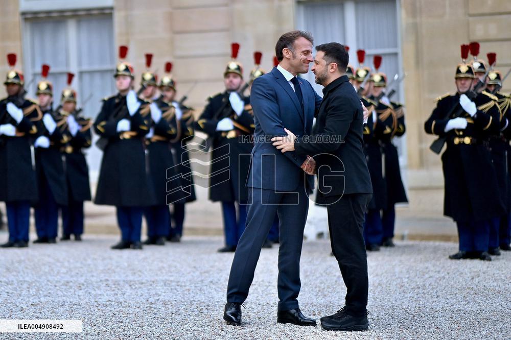 Volodymyr Zelensky Arrives at the Elysee Palace - Paris