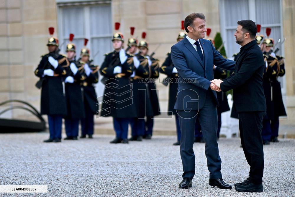 Volodymyr Zelensky Arrives at the Elysee Palace - Paris