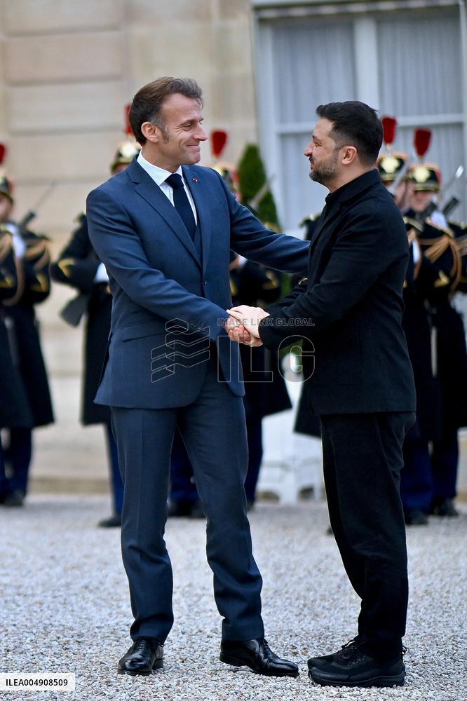 Volodymyr Zelensky Arrives at the Elysee Palace - Paris