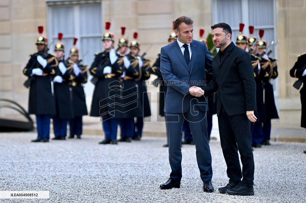 Volodymyr Zelensky Arrives at the Elysee Palace - Paris