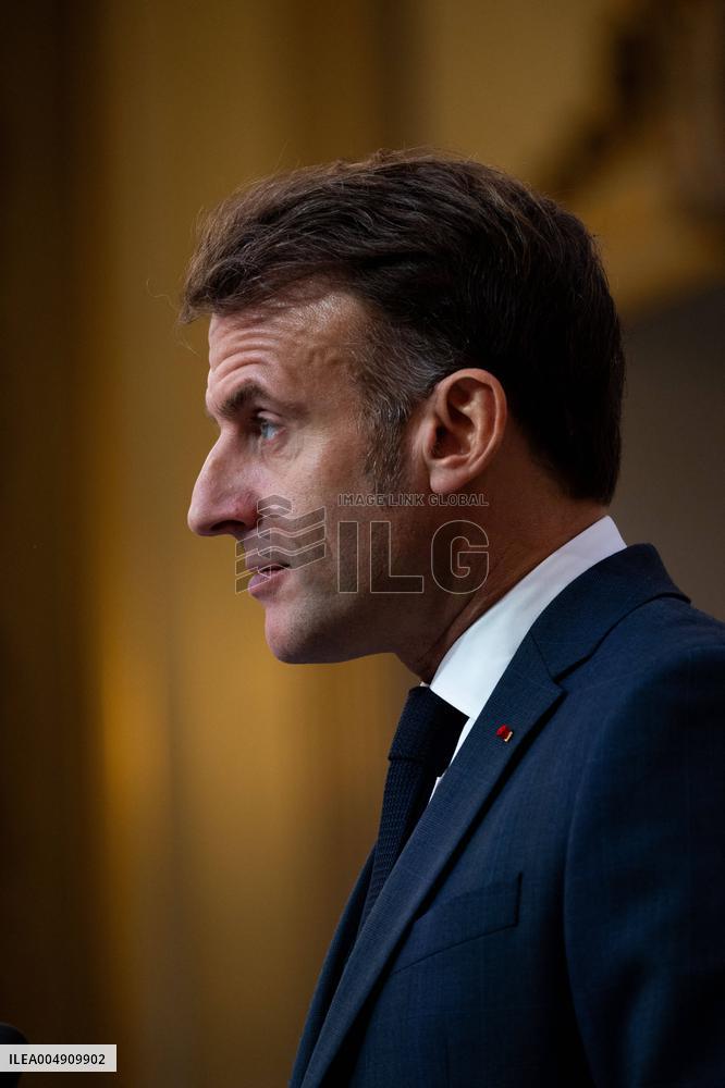 President Macron And President Zelensky Press Conference - Paris