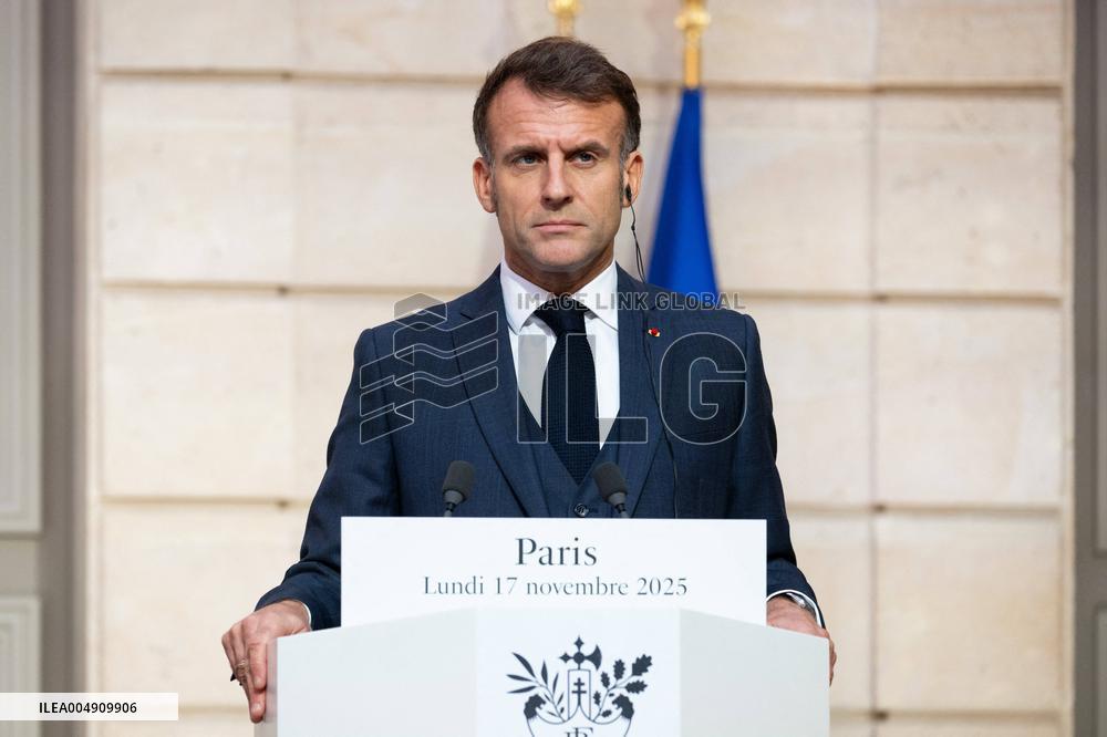 President Macron And President Zelensky Press Conference - Paris