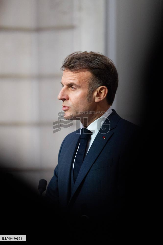 President Macron And President Zelensky Press Conference - Paris
