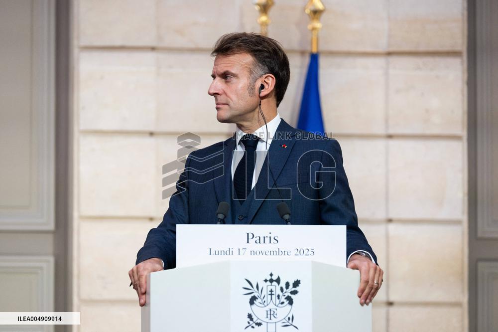 President Macron And President Zelensky Press Conference - Paris