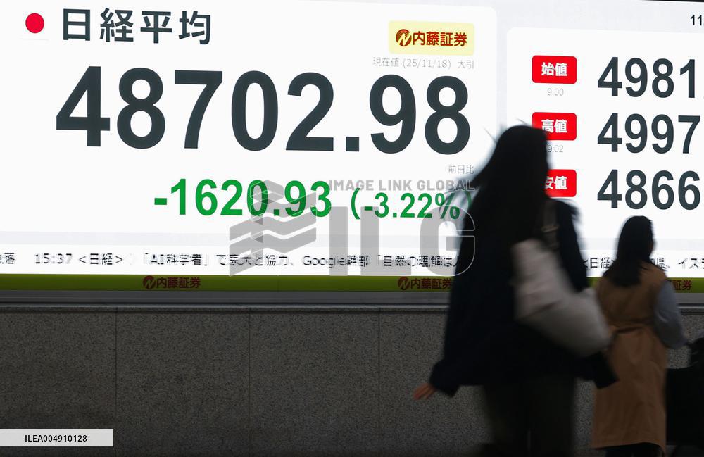 Tokyo stocks plunge