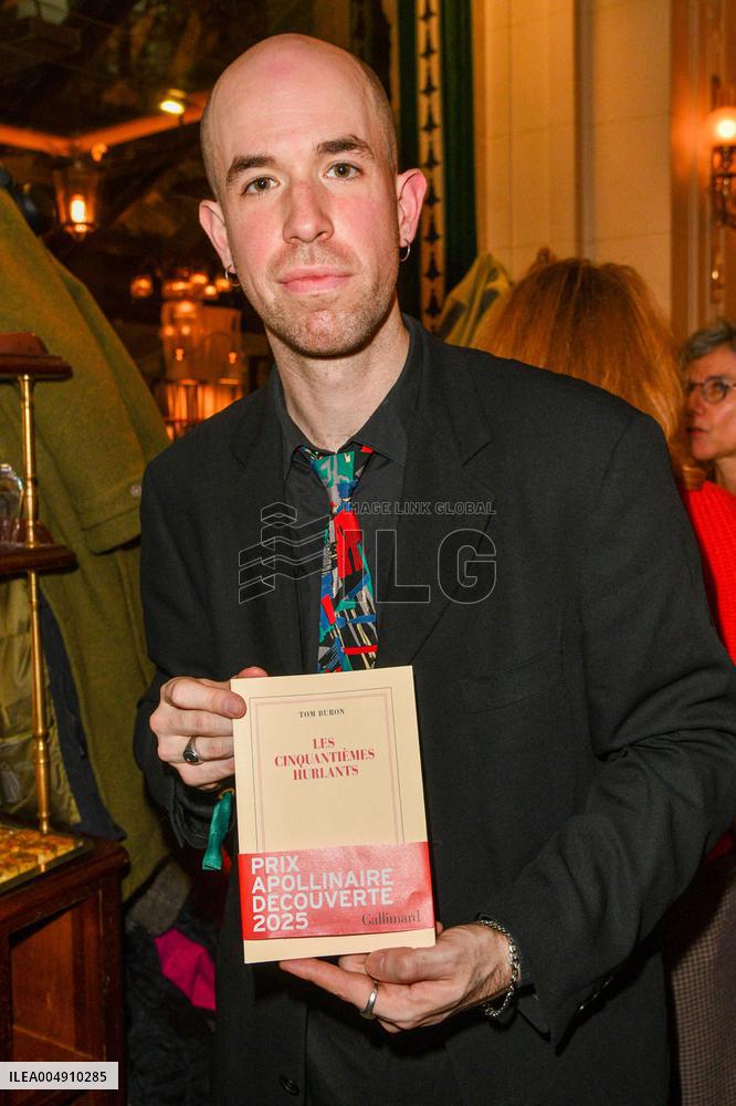 Guillaume Apollinaire 2025 Prize Ceremony At Les Deux Magots at Paris Guillaume Apollinaire 2025 Prize Ceremony At Les Deux Mago