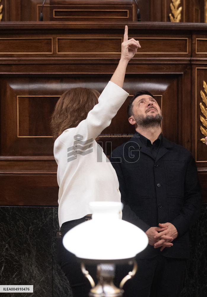 Zelenski Visits Congress - Madrid