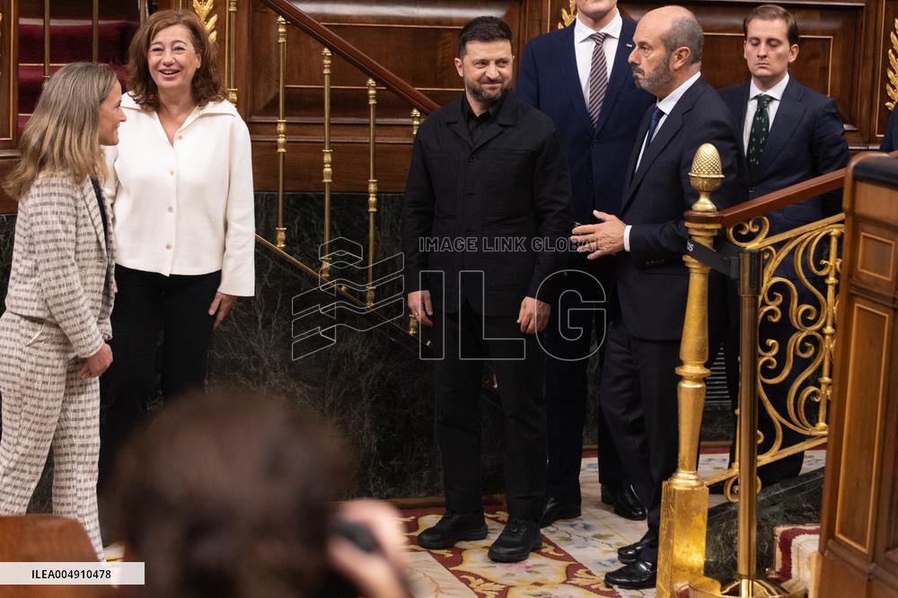 Zelenski Visits Congress - Madrid