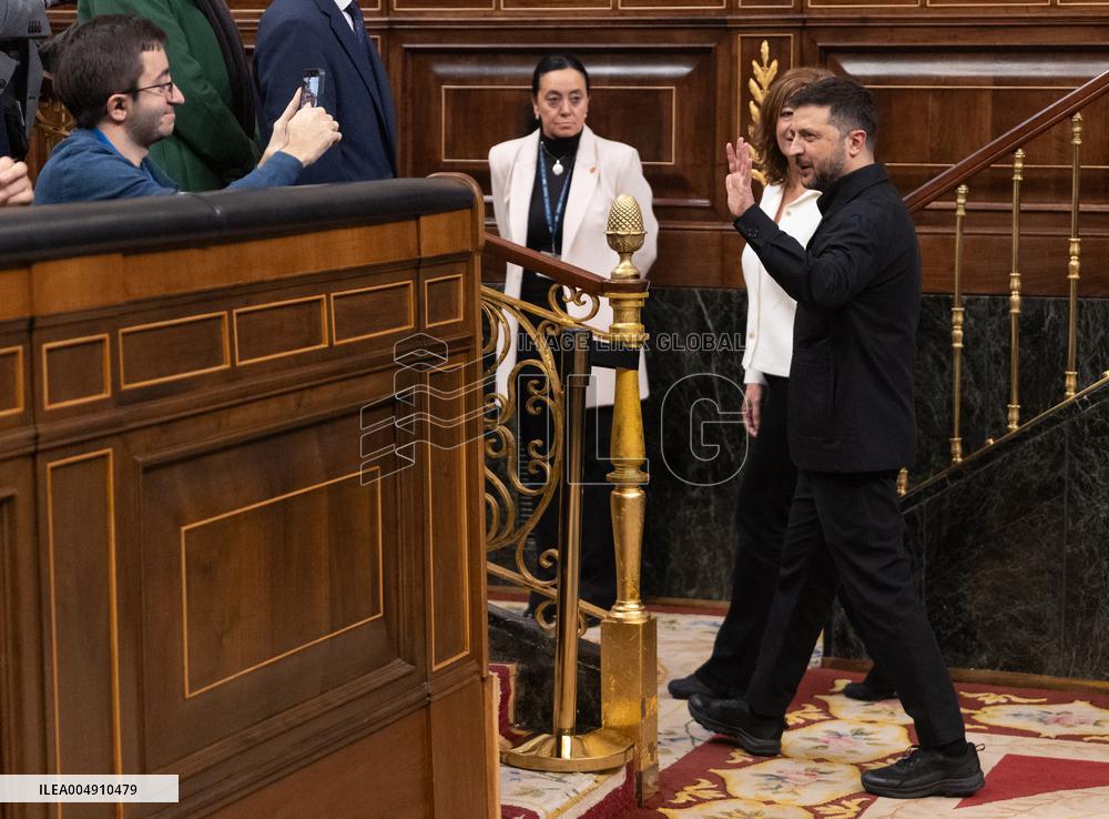 Zelenski Visits Congress - Madrid