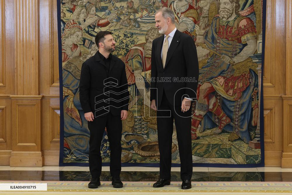 King Felipe Receives Zelenski - Madrid