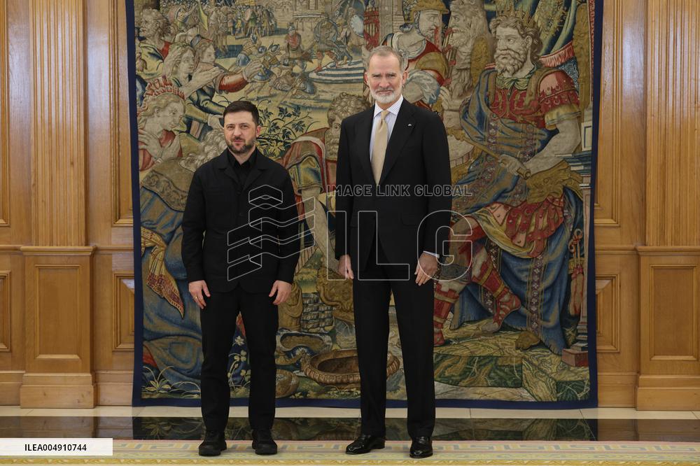King Felipe Receives Zelenski - Madrid