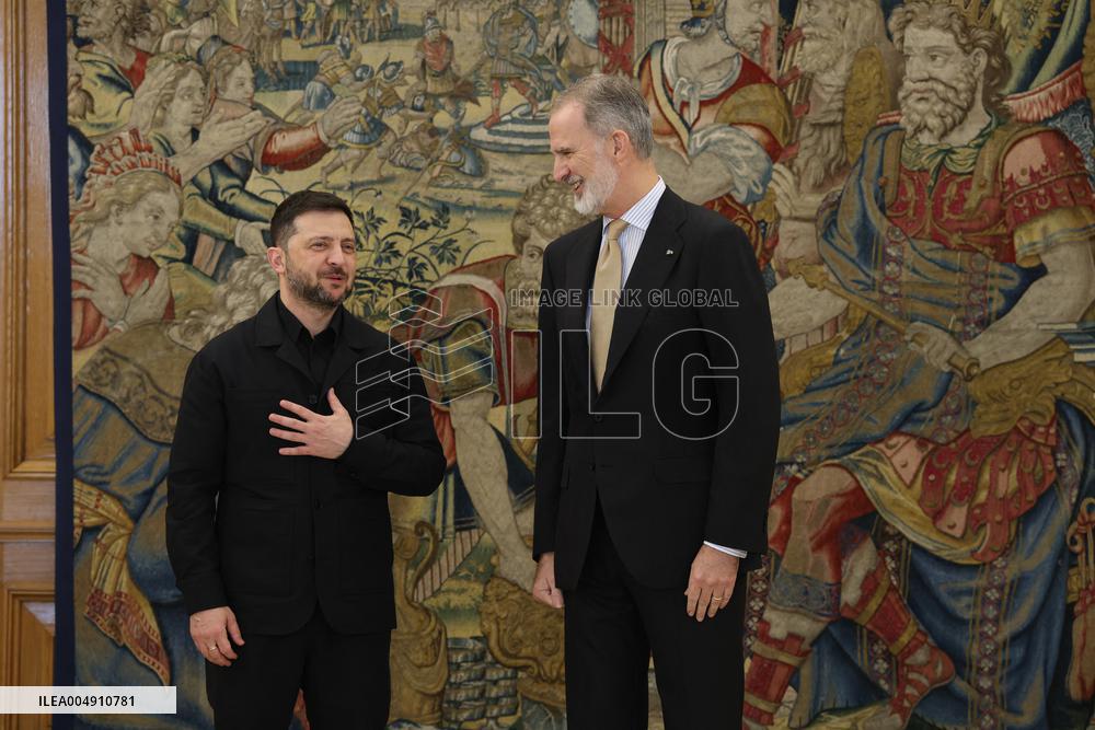 King Felipe Receives Zelenski - Madrid