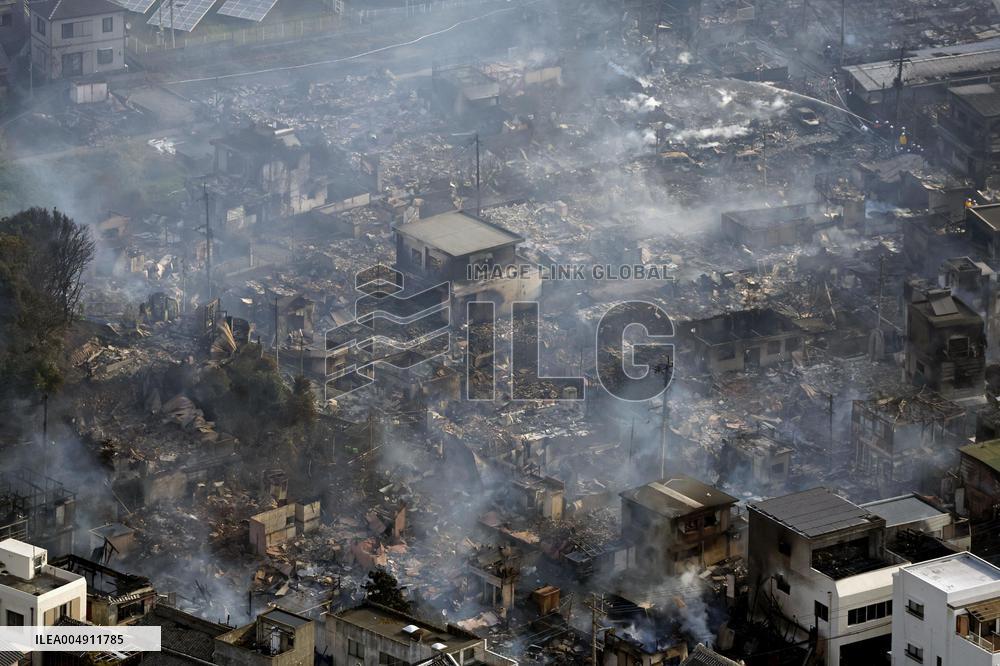 Major fire in southwestern Japan