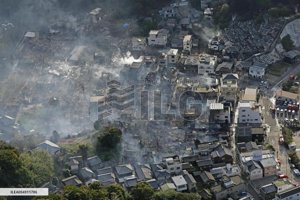 Major fire in southwestern Japan
