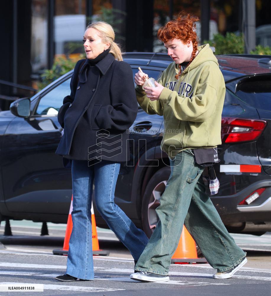 Jane Krakowski Out With Her Son - NYC