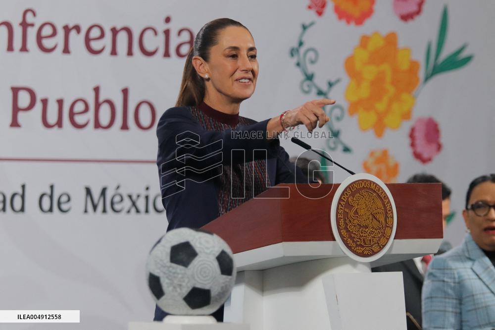 Sheinbaum Holds FIFA World Cup News Conference - Mexico