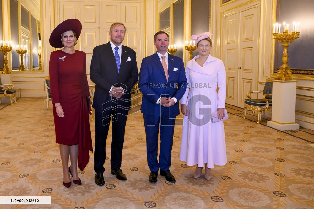 Dutch Royal Couple Receives Grand Duke Guillaume and Grand Duchess Stephanie of Luxembourg - The Netherlands