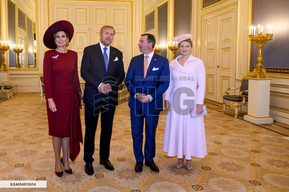 Dutch Royal Couple Receives Grand Duke Guillaume and Grand Duchess Stephanie of Luxembourg - The Netherlands