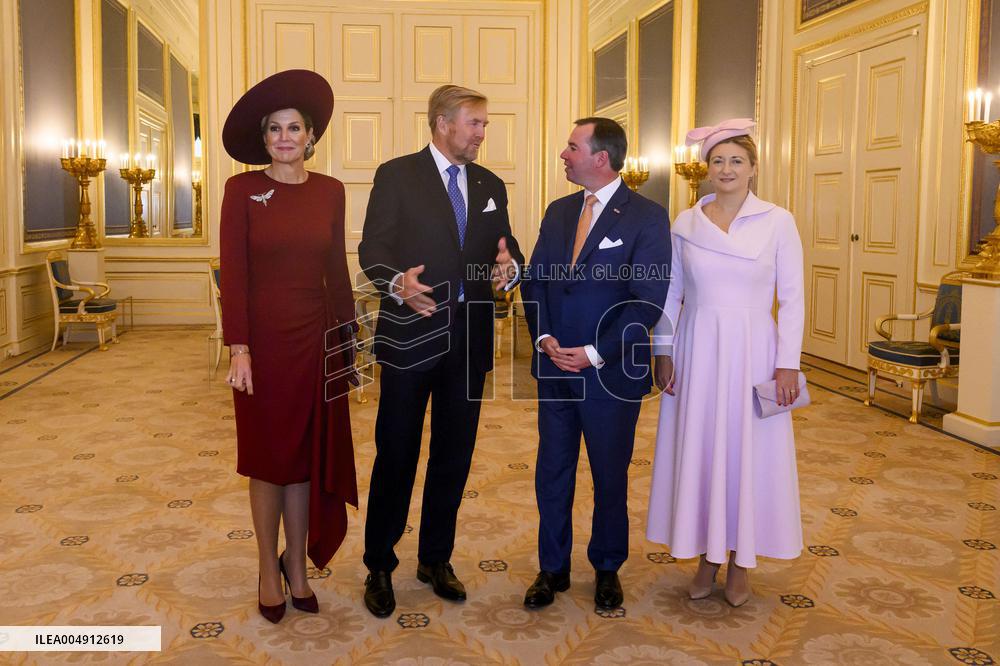 Dutch Royal Couple Receives Grand Duke Guillaume and Grand Duchess Stephanie of Luxembourg - The Netherlands