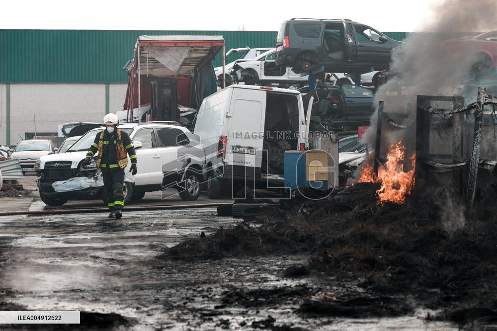 Scrapyard Fire - Spain