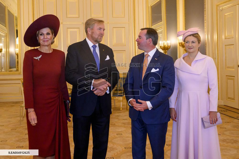 Dutch Royal Couple Receives Grand Duke Guillaume and Grand Duchess Stephanie of Luxembourg - The Netherlands