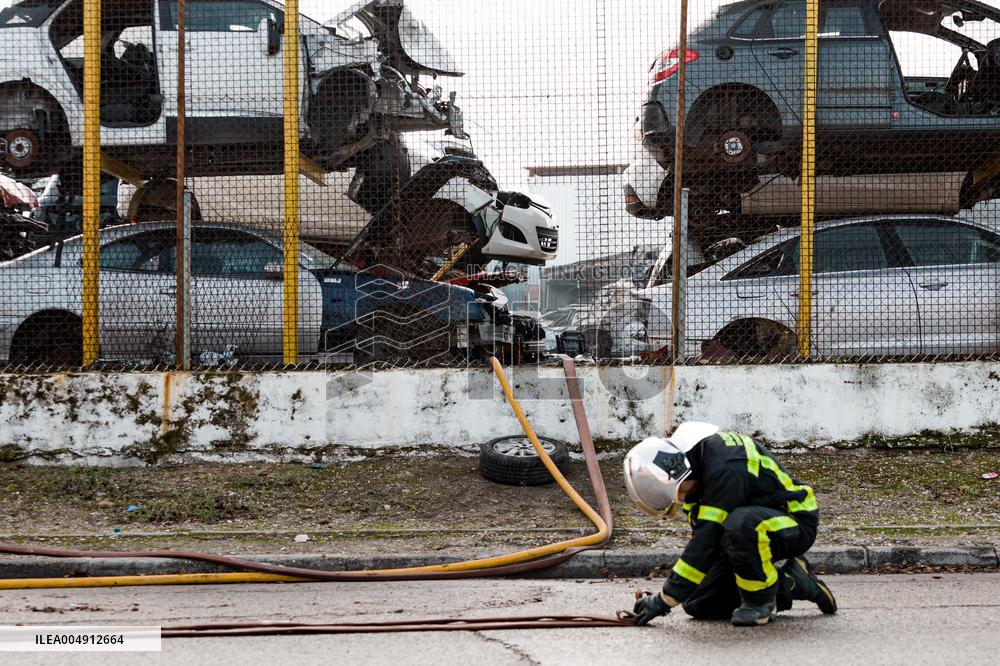 Scrapyard Fire - Spain