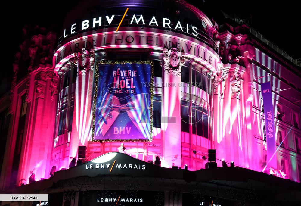 Chrismas Opening At BHV Store - Paris
