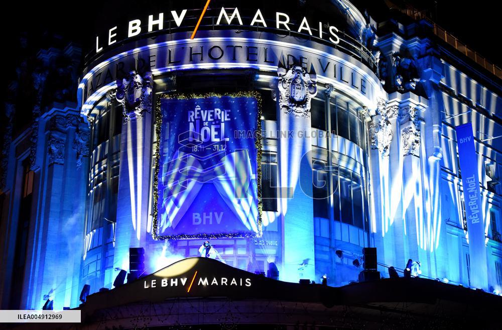 Chrismas Opening At BHV Store - Paris