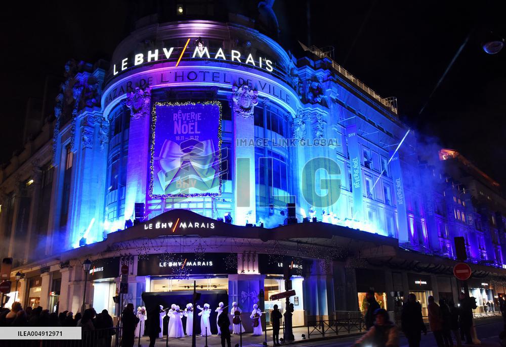 Chrismas Opening At BHV Store - Paris