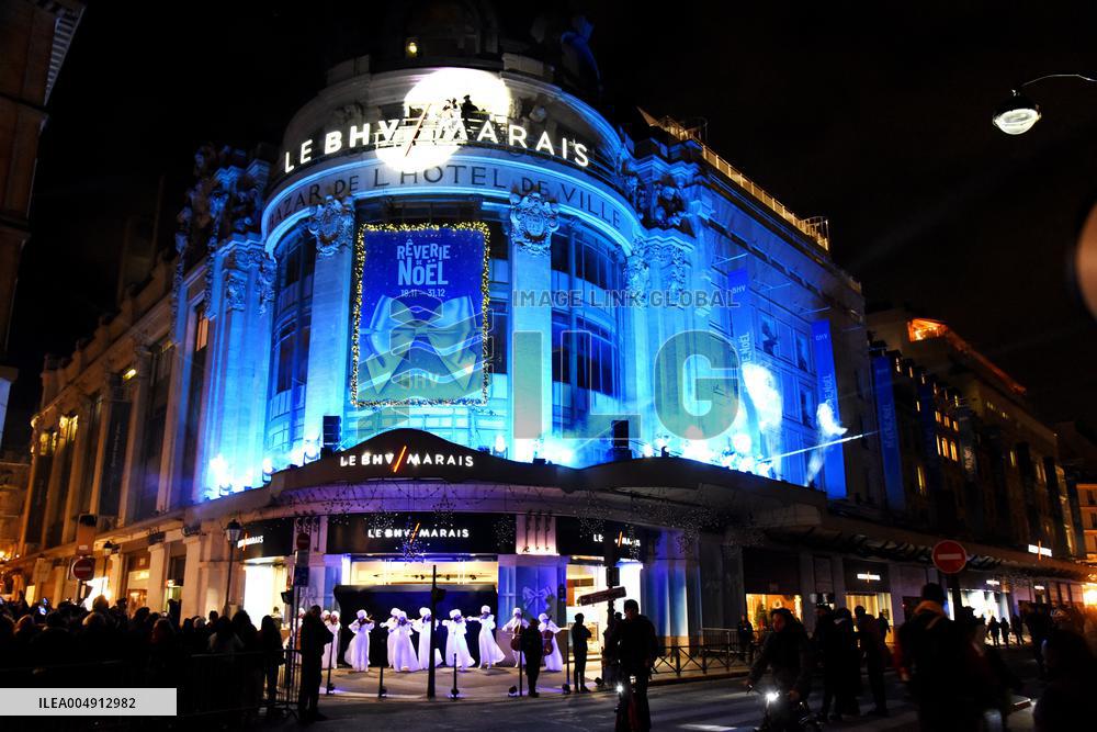 Chrismas Opening At BHV Store - Paris