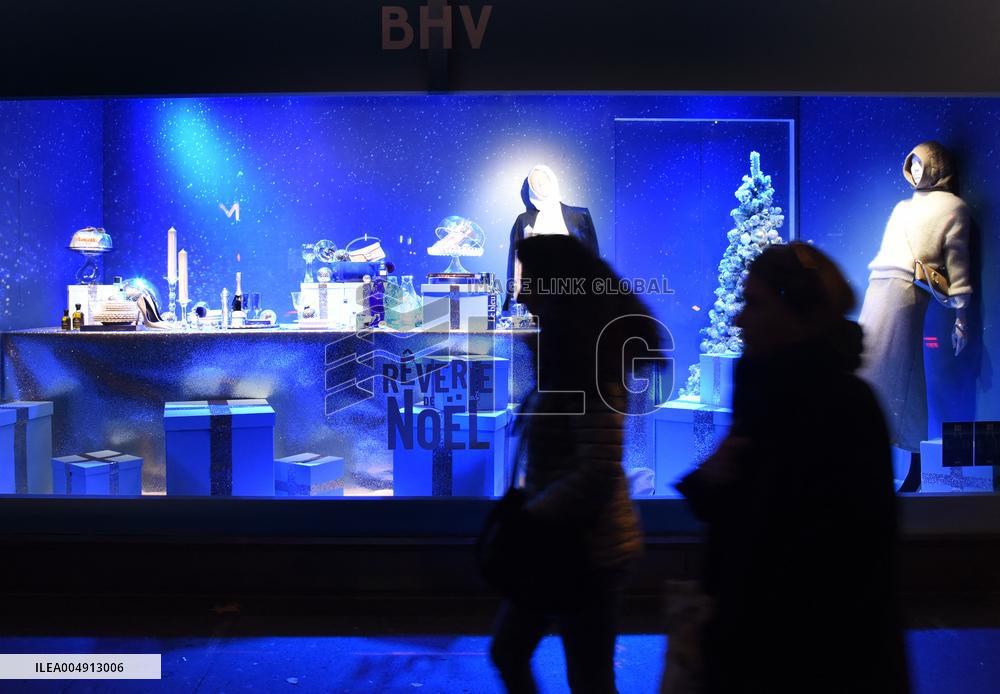 Chrismas Opening At BHV Store - Paris