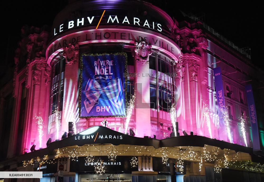 Chrismas Opening At BHV Store - Paris